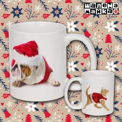 Бульдог и котенок